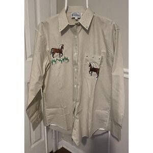 Las Olas Striped Button-up Women's Size Med  Horses , Rhinestones Western Wear